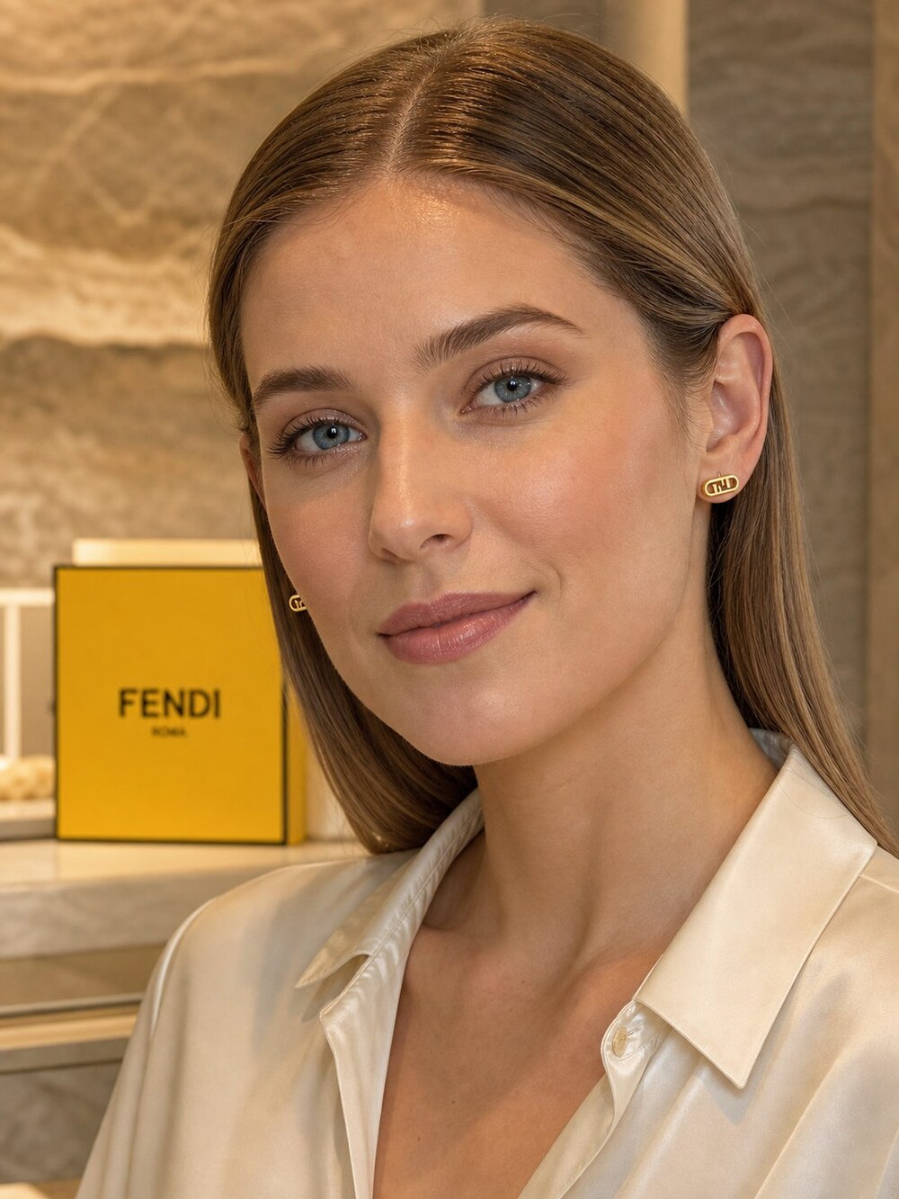 Fendi Modern Designer Earrings Style 2 | New with Box - Picture 8 of 9